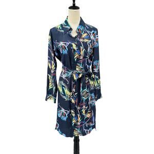 Diane von Furstenberg NWT Navy Prita Abstract Butterfly Print Silk Dress